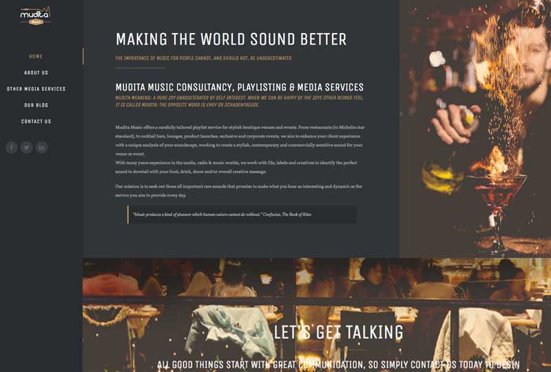 mudita-music web design marbella disenoideas