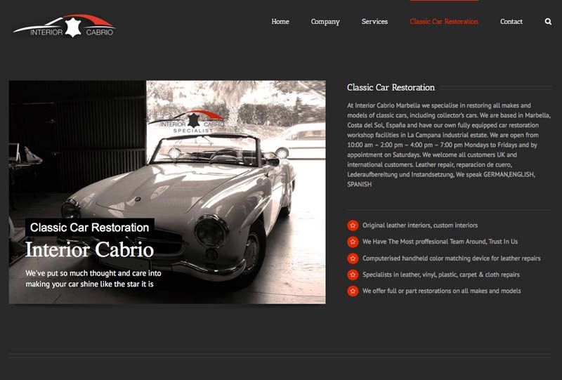 interior cabrio Marbella ecommerce WordPress Website Design development marbella-disenoideas