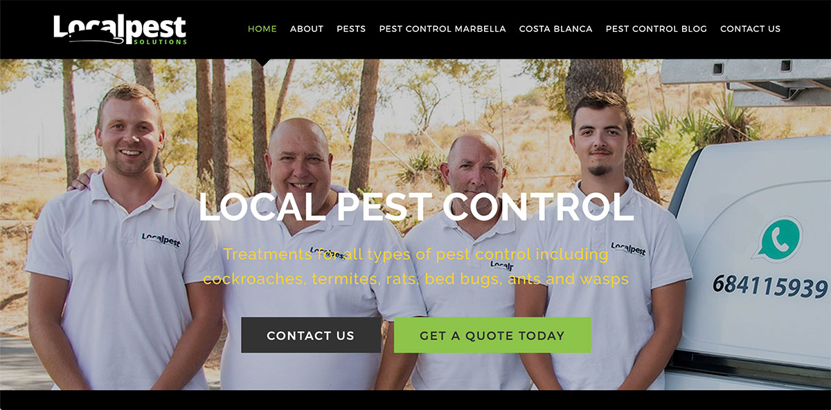 marbella pest control services local pest marbella wordpress website design